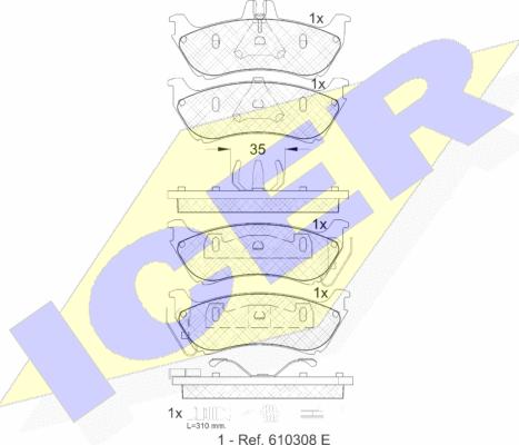 Icer 181392 - Komplet Pločica, disk-kočnica www.molydon.hr