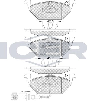 Icer 181349-071 - Komplet Pločica, disk-kočnica www.molydon.hr