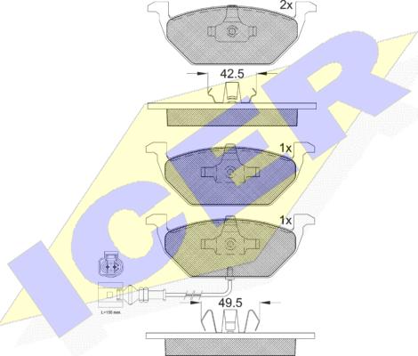 Icer 181349396 - Komplet Pločica, disk-kočnica www.molydon.hr