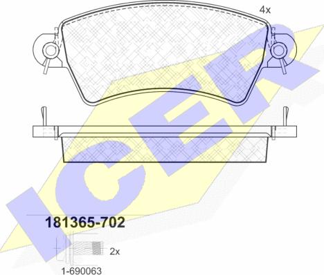 Icer 181365-702 - Komplet Pločica, disk-kočnica www.molydon.hr