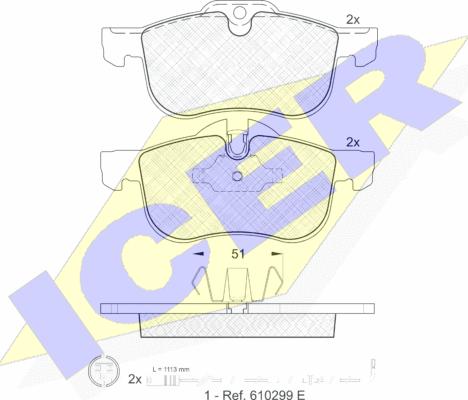 Icer 181335-203 - Komplet Pločica, disk-kočnica www.molydon.hr