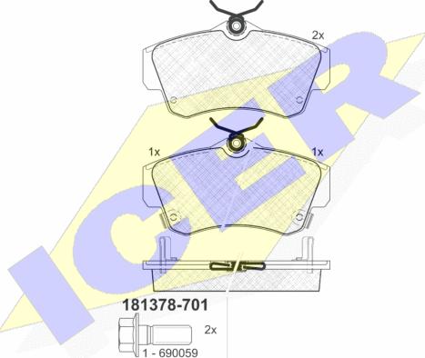 Icer 181378-701 - Komplet Pločica, disk-kočnica www.molydon.hr