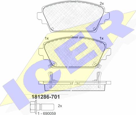 Icer 181286-701 - Komplet Pločica, disk-kočnica www.molydon.hr