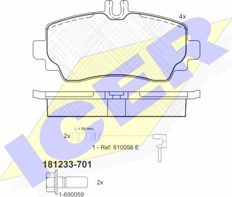 Icer 181233-701 - Komplet Pločica, disk-kočnica www.molydon.hr