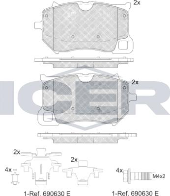 Icer 182440 - Komplet Pločica, disk-kočnica www.molydon.hr