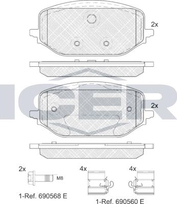 Icer 182438 - Komplet Pločica, disk-kočnica www.molydon.hr