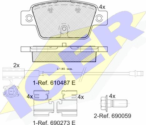 Icer 182043 - Komplet Pločica, disk-kočnica www.molydon.hr