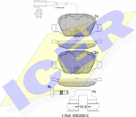 Icer 182038 - Komplet Pločica, disk-kočnica www.molydon.hr