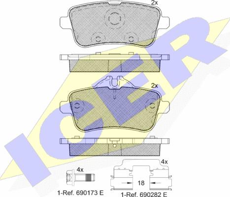 Icer 182072-067 - Komplet Pločica, disk-kočnica www.molydon.hr