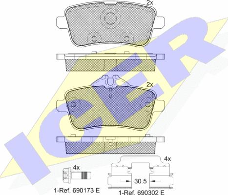 Icer 182072-200 - Komplet Pločica, disk-kočnica www.molydon.hr