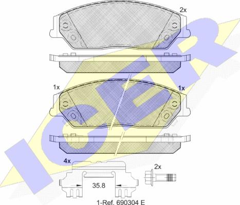 Icer 182077 - Komplet Pločica, disk-kočnica www.molydon.hr