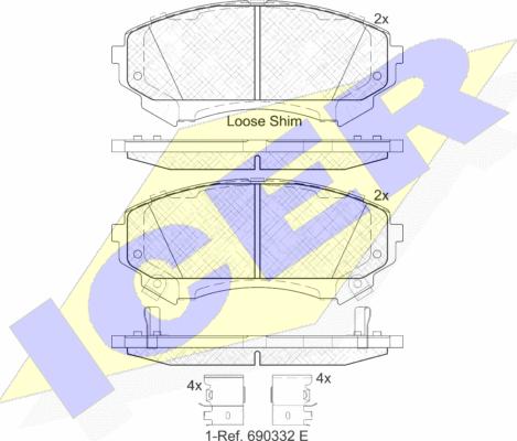 Icer 182140 - Komplet Pločica, disk-kočnica www.molydon.hr