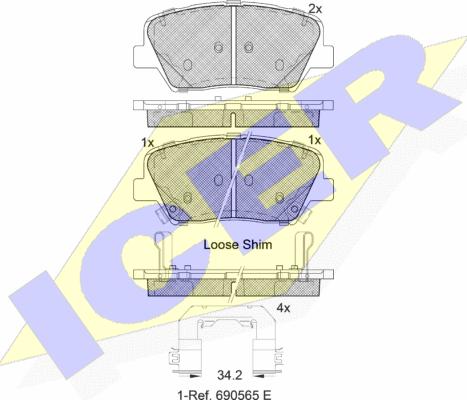 Icer 182147-203 - Komplet Pločica, disk-kočnica www.molydon.hr