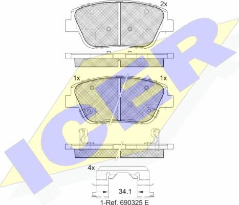 Icer 182136 - Komplet Pločica, disk-kočnica www.molydon.hr