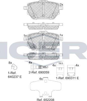 Icer 182398 - Komplet Pločica, disk-kočnica www.molydon.hr