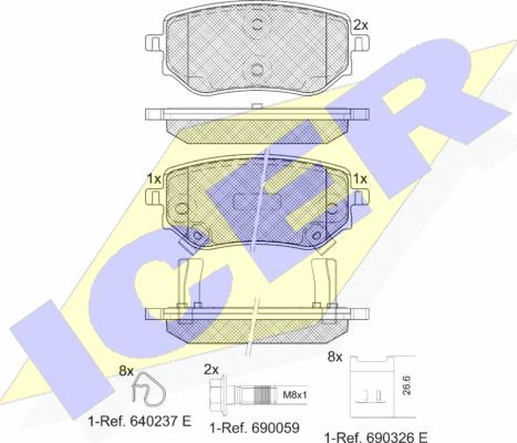 Icer 182343 - Komplet Pločica, disk-kočnica www.molydon.hr