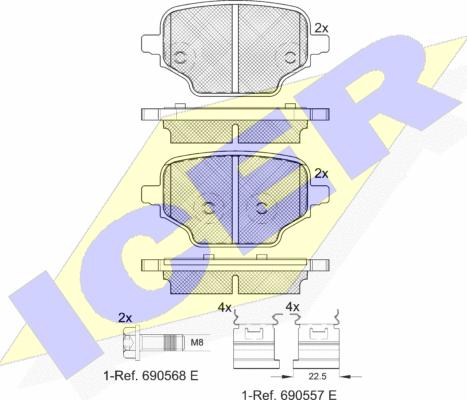 Icer 182347 - Komplet Pločica, disk-kočnica www.molydon.hr