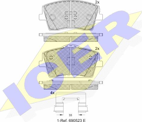 Icer 182354 - Komplet Pločica, disk-kočnica www.molydon.hr