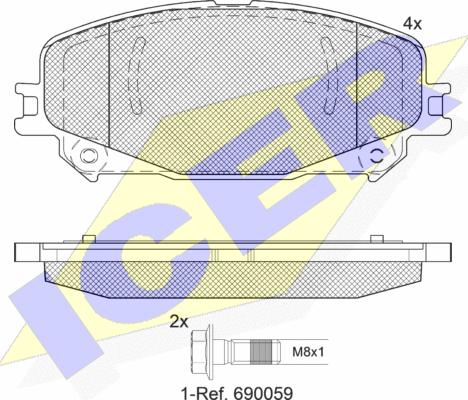 Icer 182304 - Komplet Pločica, disk-kočnica www.molydon.hr