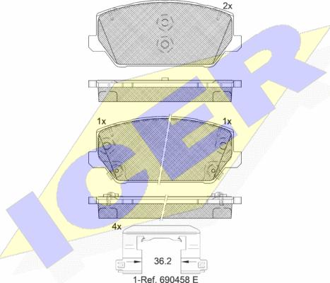 Icer 182306 - Komplet Pločica, disk-kočnica www.molydon.hr