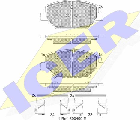 Icer 182317 - Komplet Pločica, disk-kočnica www.molydon.hr