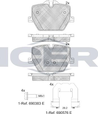 Icer 182386 - Komplet Pločica, disk-kočnica www.molydon.hr