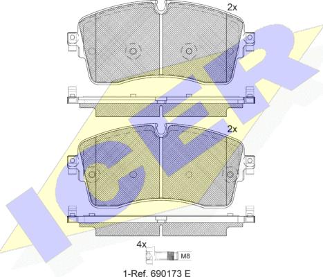 Icer 182335 - Komplet Pločica, disk-kočnica www.molydon.hr