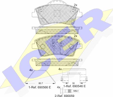 Icer 182329 - Komplet Pločica, disk-kočnica www.molydon.hr