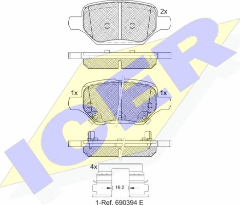 Icer 182370 - Komplet Pločica, disk-kočnica www.molydon.hr