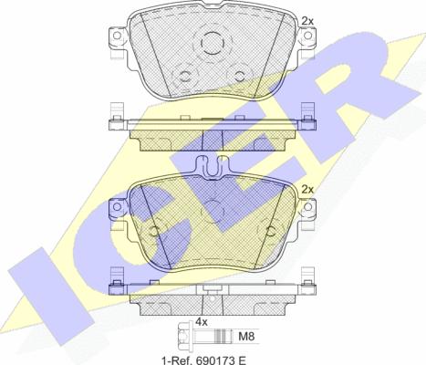 Icer 182290 - Komplet Pločica, disk-kočnica www.molydon.hr