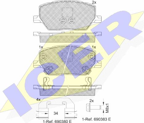 Icer 182243 - Komplet Pločica, disk-kočnica www.molydon.hr