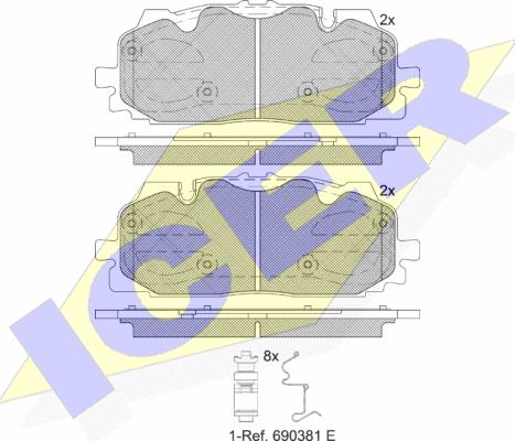 Icer 182254 - Komplet Pločica, disk-kočnica www.molydon.hr