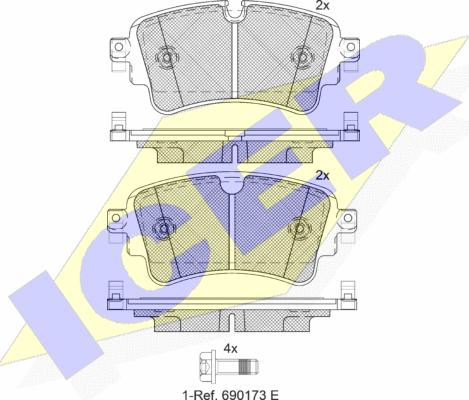 Icer 182256 - Komplet Pločica, disk-kočnica www.molydon.hr