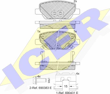 Icer 182269 - Komplet Pločica, disk-kočnica www.molydon.hr