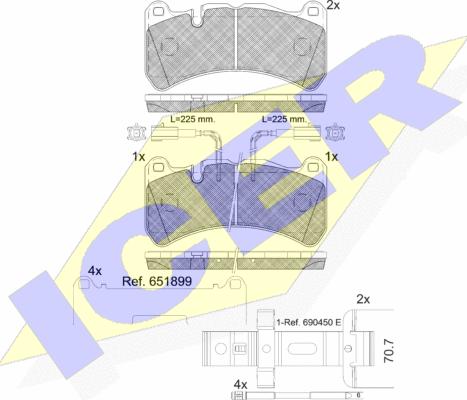 Icer 182260-203 - Komplet Pločica, disk-kočnica www.molydon.hr