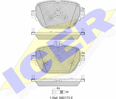 Icer 182288 - Komplet Pločica, disk-kočnica www.molydon.hr