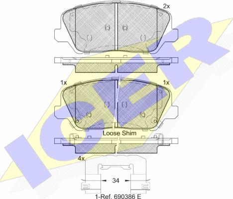 Icer 182239 - Komplet Pločica, disk-kočnica www.molydon.hr