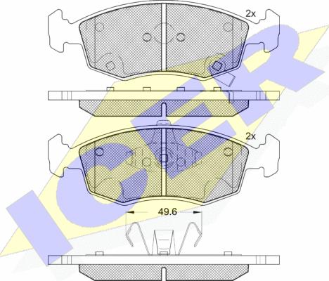 Icer 182225 - Komplet Pločica, disk-kočnica www.molydon.hr