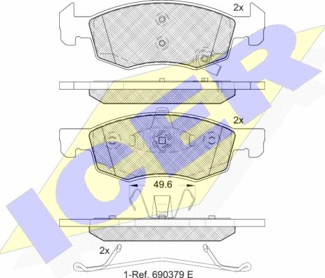 Icer 182223 - Komplet Pločica, disk-kočnica www.molydon.hr