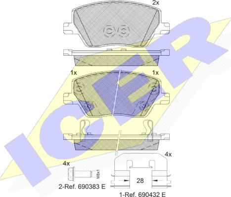 Icer 182275 - Komplet Pločica, disk-kočnica www.molydon.hr