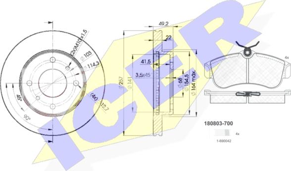 Icer 30803-7101 - Komplet kočnica, disk-kočnica www.molydon.hr