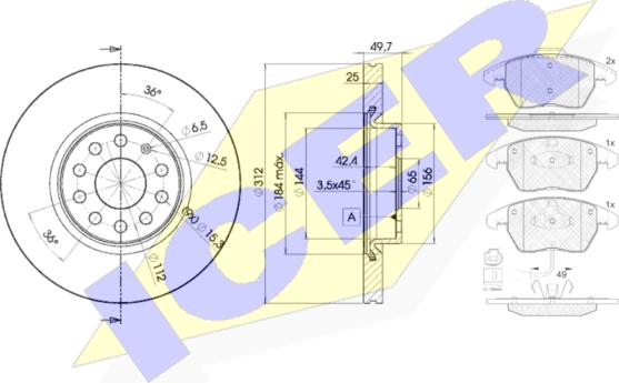 Icer 31567-5618 - Komplet kočnica, disk-kočnica www.molydon.hr