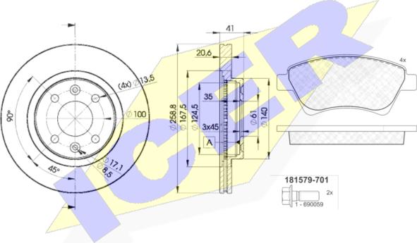 Icer 31579-3550 - Komplet kočnica, disk-kočnica www.molydon.hr