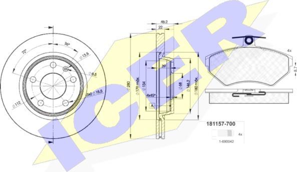 Icer 31157-5301 - Komplet kočnica, disk-kočnica www.molydon.hr