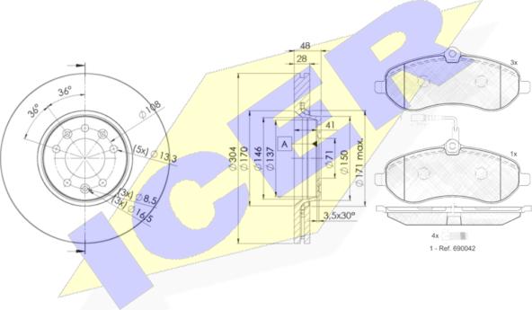 Icer 31802-4755 - Komplet kočnica, disk-kočnica www.molydon.hr