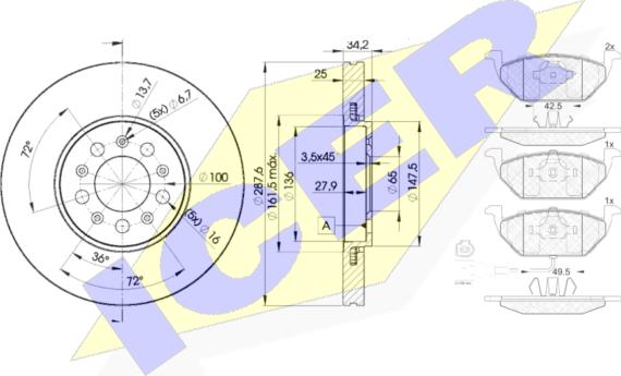 Icer 31349-5604 - Komplet kočnica, disk-kočnica www.molydon.hr