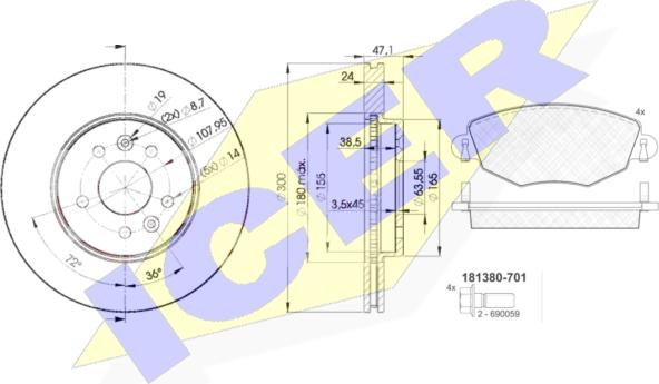 Icer 31380-6767 - Komplet kočnica, disk-kočnica www.molydon.hr