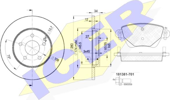 Icer 31381-6768 - Komplet kočnica, disk-kočnica www.molydon.hr