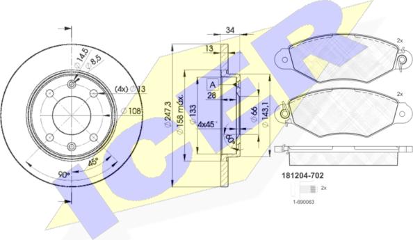 Icer 31204-4298 - Komplet kočnica, disk-kočnica www.molydon.hr