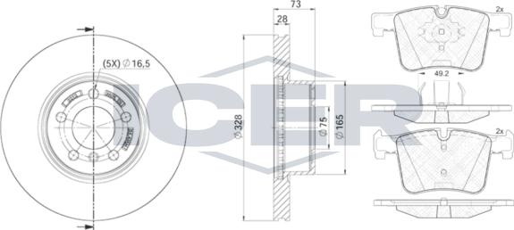 Icer 32020-2212 - Komplet kočnica, disk-kočnica www.molydon.hr